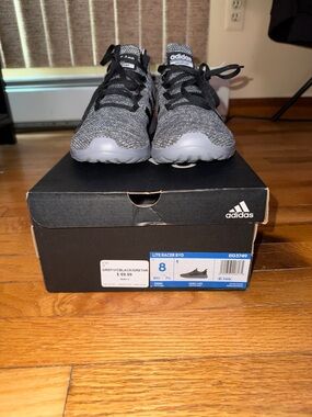 adidas Gray and Black Knit Lite Racer BYD Sneakers